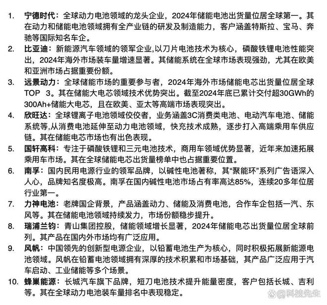 Pg电子游戏：最新中国新能源电池品牌排行榜2025新能源企业中国TOP10(图1)